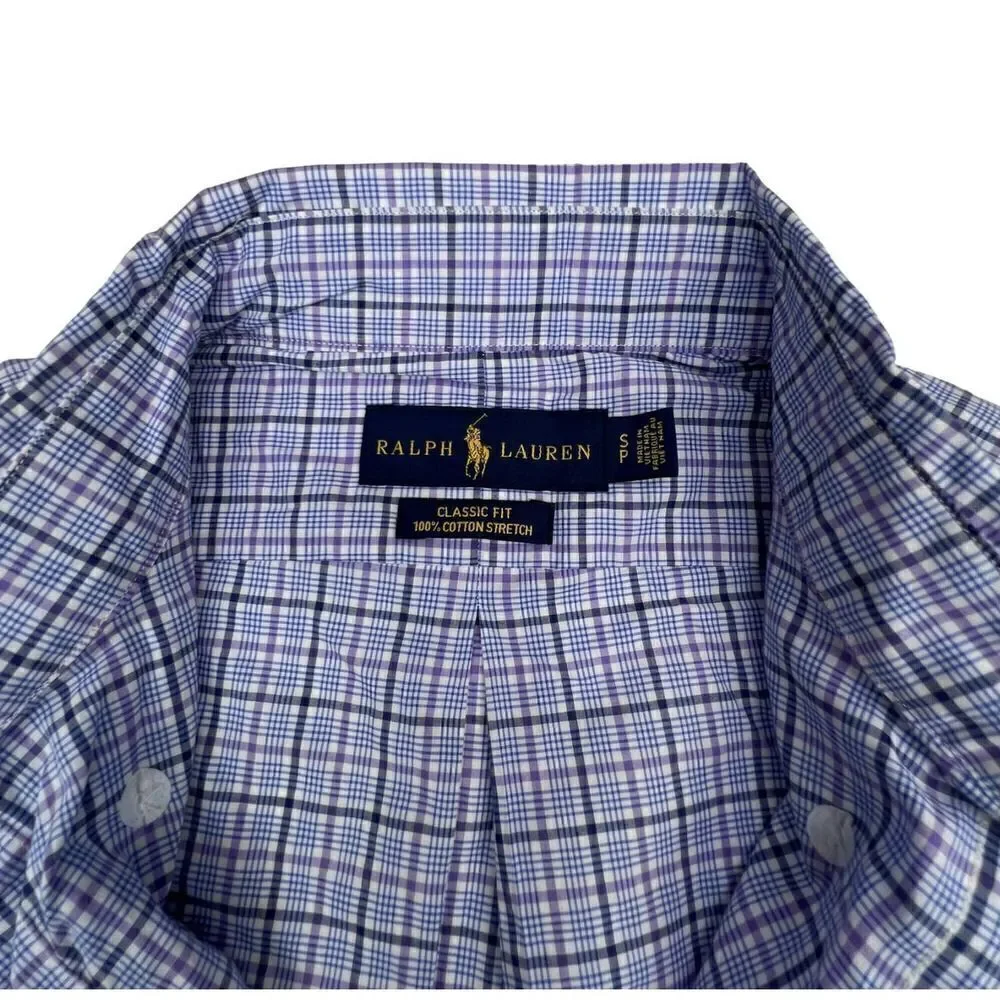 New Ralph Lauren US M Men Blue Shirt Cotton Long Sleeve Button Down Classic Fit - Picture 8 of 11